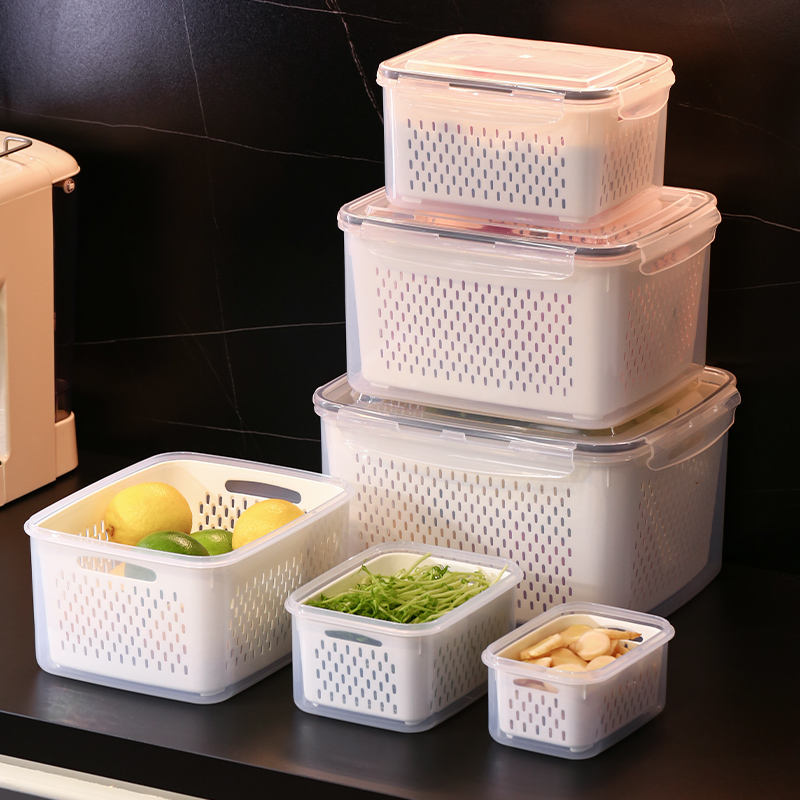 Ultra Practical Plastic Food Storage Containers Modern for Kitchen Use Dripable Preservation Fridge Fresh-Keeping Box