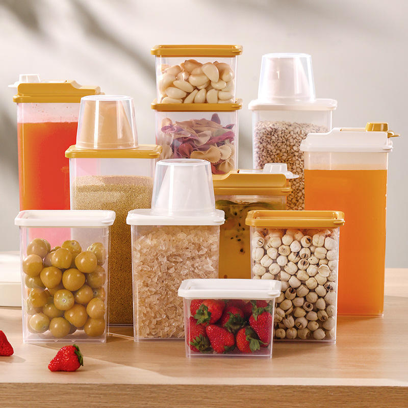 Plastic Kitchen Airtight Food Storage Containers with Lids Pantry Organization Container for Cereal Dry Food Flour Sugar